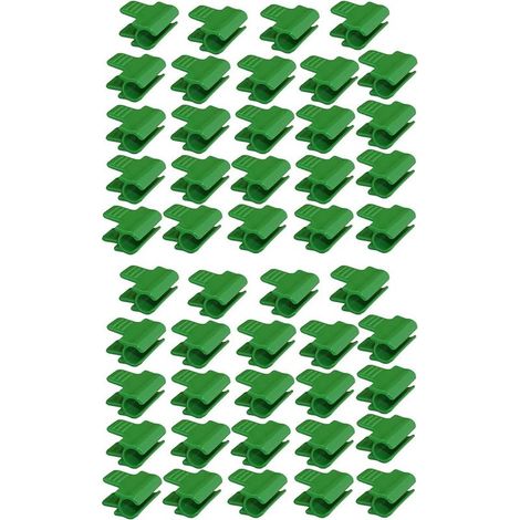 Lot de 48 colliers de serrage pour tuyau de jardin, accessoires de film d'abri de jardin, diamètre extérieur 16 mm, piquets pour plantes, clips en plastique pour serre, Vert
