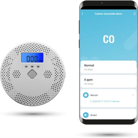 Sensore di monossido di carbonio WiFi Tuya con allarme sonoro (1/5)