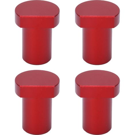 Lot de 4 butées d'établi de 19 mm de diamètre, en alliage d'aluminium haute résistance, pour le travail du bois, avec tenon rouge. (1/5)