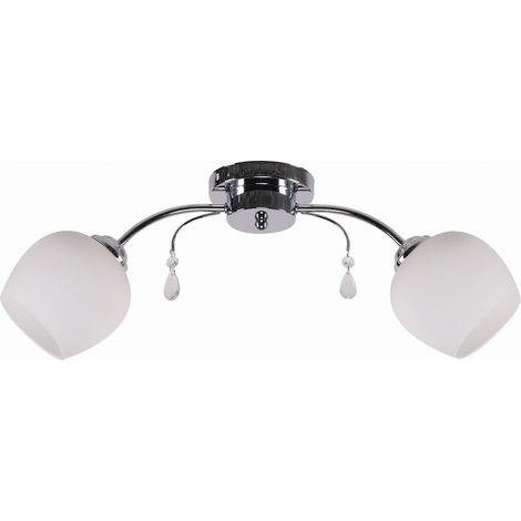 Plafonnier Candellux Zachera 2xE27 40W chrome/blanc (1/3)