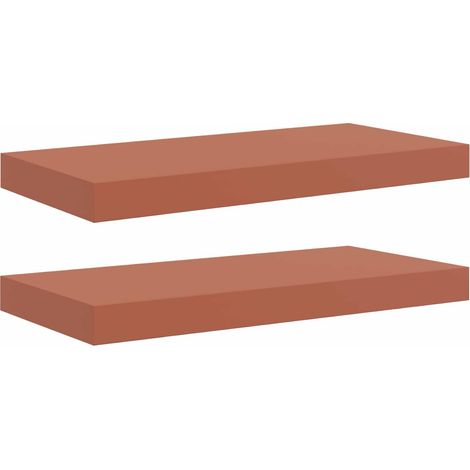 Étagère Murale 2 pcs Étagères flottantes Rouge 50 x 23 x 4 cm Bois d'ingénierie (1/5)