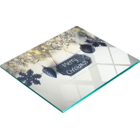 Tavoletta decorativa multifunzionale in vetro per cucina, con scritta "Buon Natale" 60x52 cm (1/5)