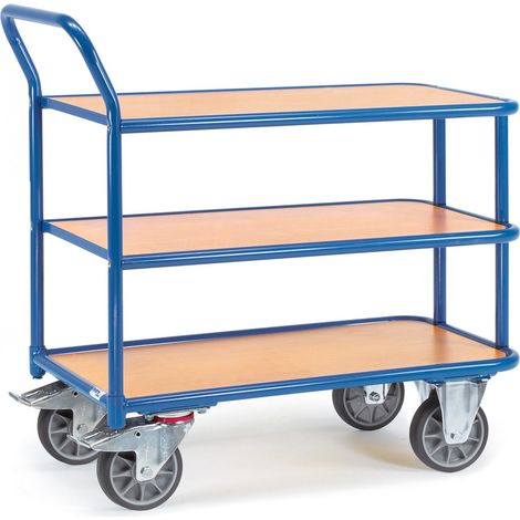fetra Tischwagen, 3 Holz-Plattformen, Ladefläche 1000 x 700 mm (1/2)