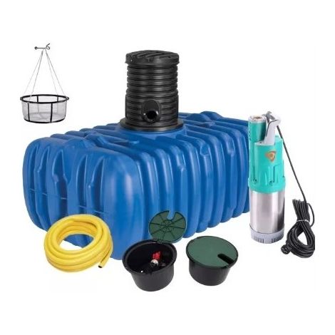 Système-Kit de stockage et de récupération d'eau de pluie à enterrer plat 3000L
