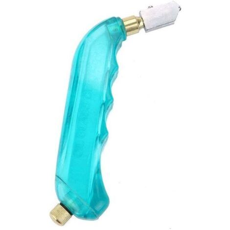 Professionnel Coupeur de Verre Poignée en Plastique Professionnel d'Alimentation en Huile pour Bouteilles en Verre Miroirs Vitres(Blue) (1/4)