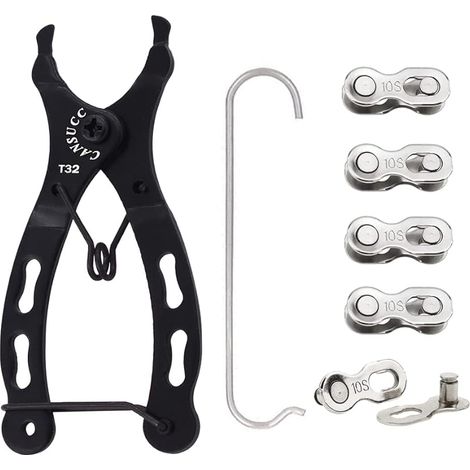 Kit de Réparation de Chaîne de Vélo pour Chaîne de 10 Vitesses, 5 Paires Maillons de Chaîne de Vélo et Pince à Maillons de Vélos, MTB Bicycle Chains Repair Kit (1/5)