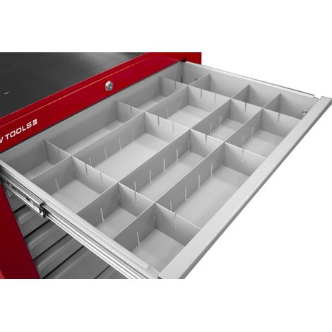 Mw Tools – Set de séparateurs de tiroirs pour servantes d'atelier – Acier revêtu de poudre – Crée jusqu'à 16 compartiments – Compatible GW107G GW107R GW107K – LV107