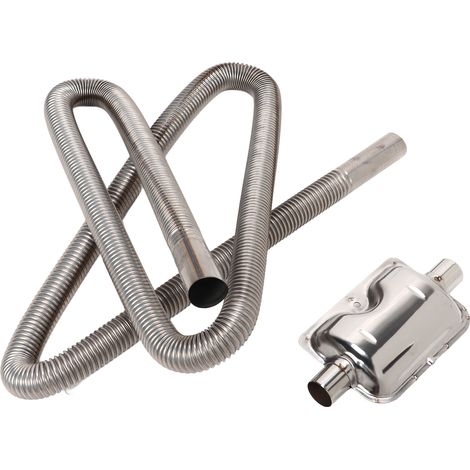 Tuyau d'échappement pour chauffage de stationnement avec silencieux, réservoir en acier inoxydable, flexible diesel gaz, diamètre intérieur 2,5 cm, 200 cm (1/5)