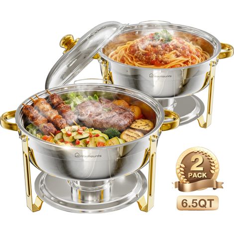 Chafing Dish, Edelstahlkonstruktion, Selbstbedienungsdesign, 2PCS (1/2)