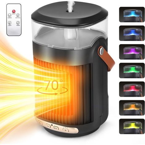 Chauffage d'appoint - LXMZYJ - 800W - Humidificateur d'air - 7 Lumières de Couleurs - Salle de Bain (1/5)