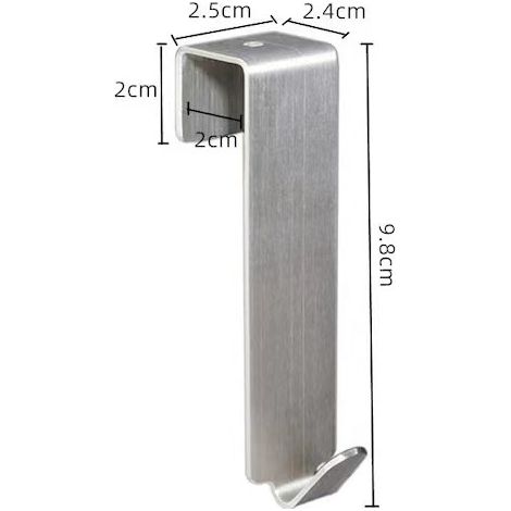 4x Crochets de porte en acier inoxydable - crochets à vêtements pour l'extérieur - crochets de vestiaire (04 pièces - acier inoxydable - extérieur) (1/4)