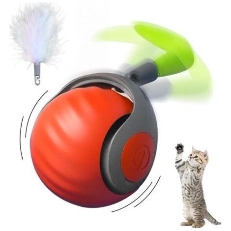 Juguete interactivo para gatos, pelota interactiva para gatos, juguete inteligente para gatos, juguete para gatos con batería recargable USB - 2 modos de funcionamiento, pelota eléctrica automática gi (1/4)
