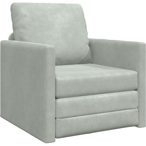 Canapé-lit，Canapé convertible Gris clair 74 x 77 x 81 cm Velours CFW72469 (1/5)