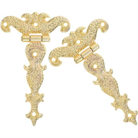 Didiseaon Lot de 2 charnières rétro pour portes de placard, en métal décoratif (1/5)