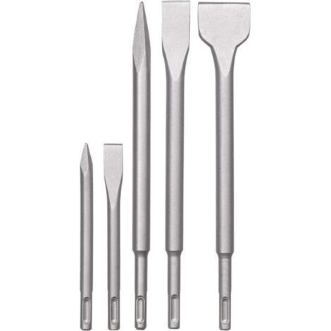 SDS-Plus Jeu de burins marteau, jeu de 5 burins pour la pierre et le béton dans un coffret en plastique (1/3)