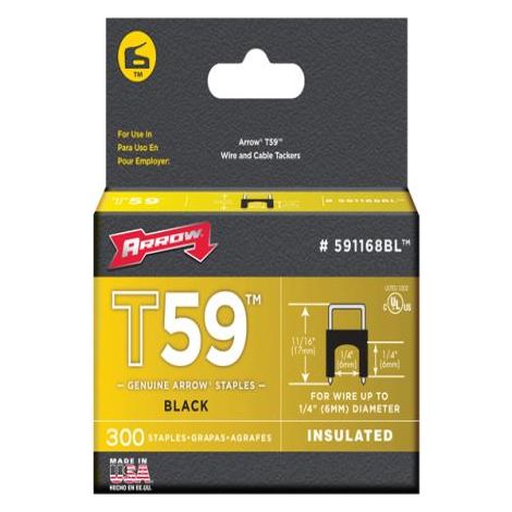Insulated Staples (300) 6x6mm - Black (1/2)