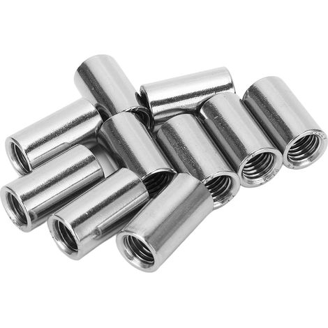 Écrous-raccord ronds M10 inox, lot de 10 pièces, filetage femelle, connecteur pour entretien (1/5)
