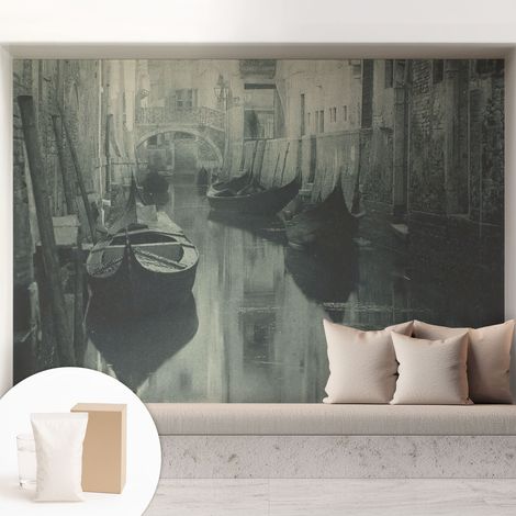 Tapete Vliestapete mit Kleber Wandtapete modern - Tapete mit Motiv - Tapete Schlafzimmer Alter Kanal 208x146 cm (1/5)