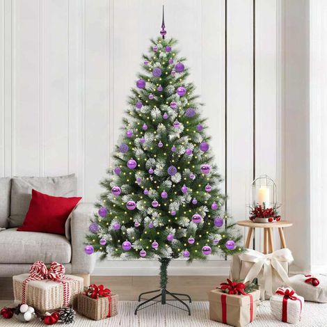 vidaXL Künstlicher schwenkbarer Weihnachtsbaum mit flockigem Schnee (1/5)