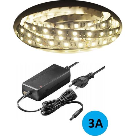 5MFLEXIBLES5050LED-STREIFEN-SETMIT3A-STROMVERSORGUNG,NATURWEIẞ,IP65