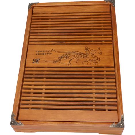 Chinese Gongfu Tea Tray with Water Drainage, 28x43 cm (1/5)