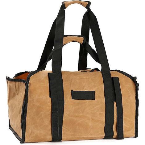Sac de rangement en toile pour allume-feu, sac à bûches, support pour bûches de cheminée, sac de transport pour bûches (1/5)