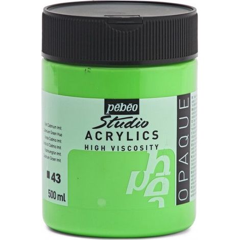Peinture acrylique - PEBEO - Pot de 500 ml - Vert - Cadmium imit - Mat (1/2)