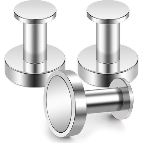 Magnetic Coat Rack for Hanging Coats and Bags, 3 Extremely Strong Silver Wall Hooks, Coat Rack for Door with Rare Neodymium Metal Magnet, Fridge Door Hooks (1/5)