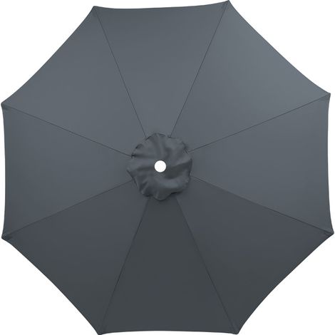 Ersatzbezug für 3-m-Sonnenschirm mit 8 Streben, wasserdicht, UV-beständig, Ersatzgewebe, waschbar, atmungsaktiv, grau (Streben nicht enthalten)