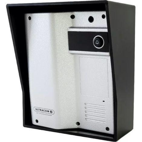 Ultra Secure – Platine de rue sans fil 600m – Autonome 12-24VDC – Protection IP54 – Visière noire incluse – UltraCOM2 argentée 600-SOLO (1/5)