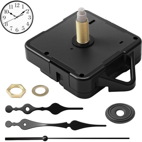 Mécanisme Horloge Murale à Quartz Silencieux Mécanisme Horloge Pile avec Aiguille Horloge Remplacement pour Réparation DIY Compatible Cadrans 3-8 mm Moteur Horloge à Pile (1/5)