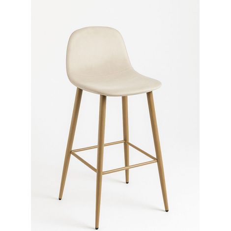 Packs Taburetes Cocina - Pack 4 Taburetes Teok Terciopelo - Beige (1/5)