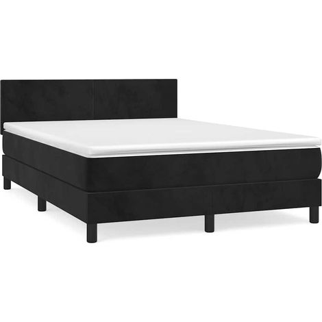 Maison Exclusive - Boxspringbett mit Matratze Schwarz 140x200 cm (1/5)