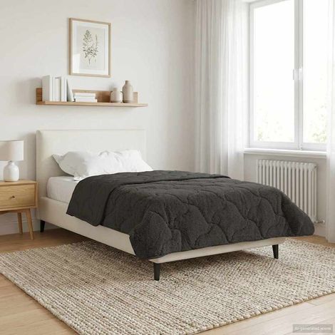 vidaXL Duvet Estivo Antracite 155 x 220 cm Microfibra e Fleece