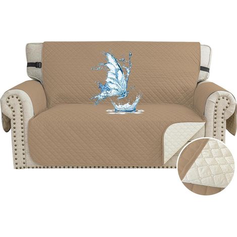 Housse de canapé imperméable 2 places, anti-taches, antidérapante, lavable, pour animaux (1/5)