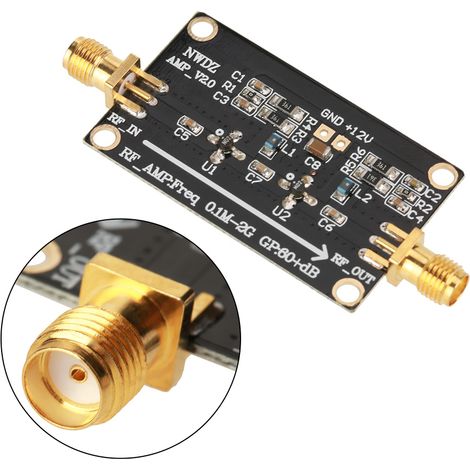 HF-Breitbandverstärker LNA 0,1 MHz–2 GHz, Verstärkung 60 dB, zweistufige Verstärkung (1/5)