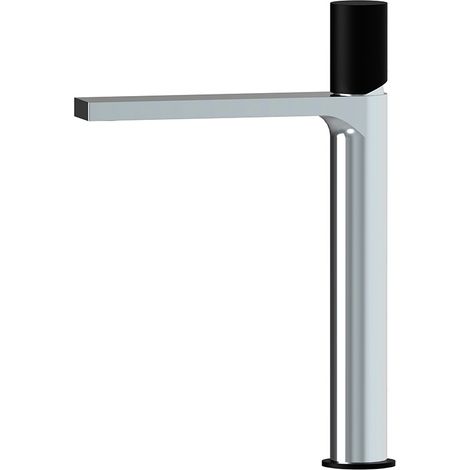 Grifería Monomando Lavabo Alto Tube Cromo/Negro (1/2)