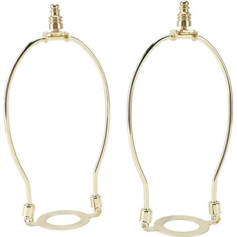 2 Pièces Support de Harpe D'abat-Jour Support Réglable, Kit de Harpe de Lampe adapté à la Fois à la Tige de Lampe Standard et à la Base de Lumière E26 Fitter Adaptateur (Gold) (1/4)