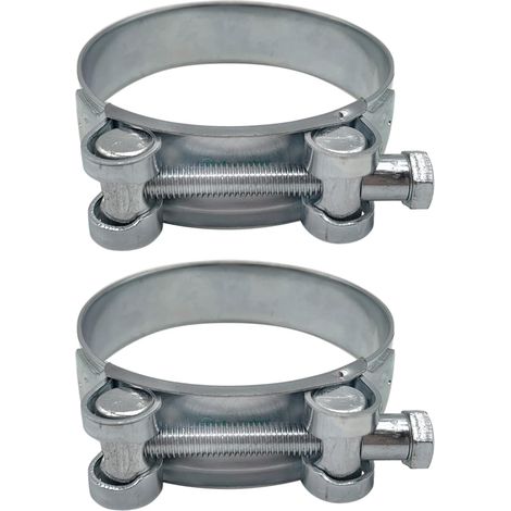 Lot de 2 colliers de serrage renforcés pour tuyau en acier galvanisé 80-85 mm (1/5)