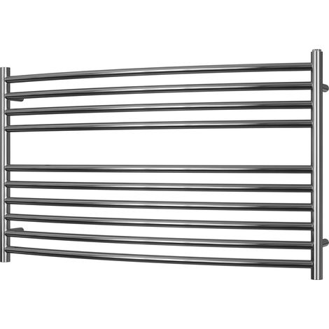 Aston - Stainless Steel Heated Towel Rail - H600mm x W1000mm - Curved (1/3)
