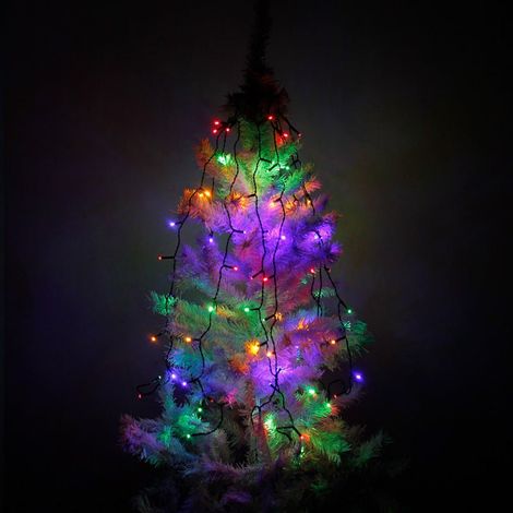 Guirlande pour sapin IP44, 8 modes - câble transparent - 120cm / MultiCouleur / 80 - SILUMEN (1/5)