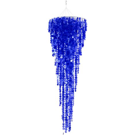 Suspension Déco en Capiz "Betsy" 250cm Bleu