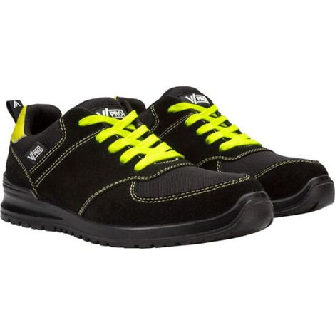 Zapato de seguridad industrial VITAL S1P ESD SRC en color negro amarillo VELILLA 707004Y 36 Negro / Amarillo flúor