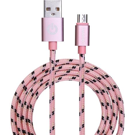 Cable micro-USB trenzado Garbot Grab&Go de 1 m, color rosa, C-05-10196