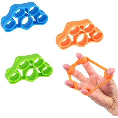 Hand Grip Strengthener, 3 Pièces Exercice D'avant-Bras Renforcement Des Mains Bandes D'extension Des Doigts (1/4)