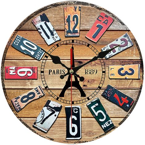 Reloj de Pared de Madera, Diseño Europeo Creativo y Mecanismo Silencioso – Ideal para Salón y Dormitorio (1/5)