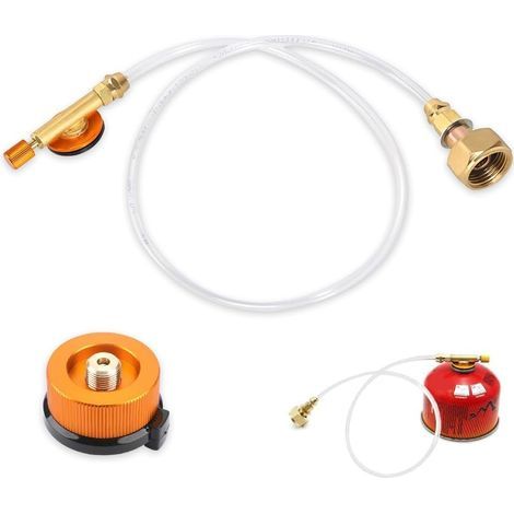 Adaptateur de Propane Tuyau de Rechange, Adaptateur de Réchaud de Camping Adaptateur de Réchaud à Gaz avec Tuyau de Gaz pour Cartouche à Gaz, Brûleur de Camping (1/5)