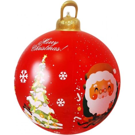Ballon De Noel - 60 Cm - PVC Épais Et Résistant - Pour Utilisation En Extérieur Abrité - 1 Pièce