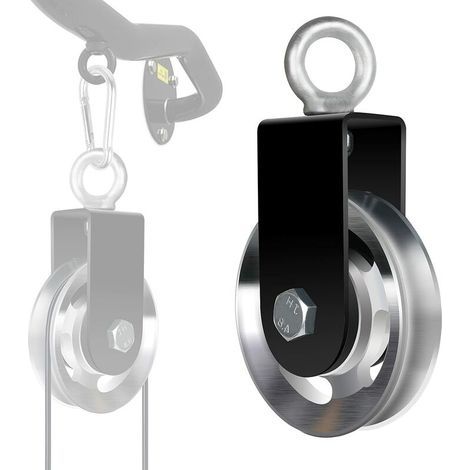 Lifting Pulley, 90mm Cable Pulley with U-Shaped Mounting Bracket, DIY Loading Roller Lifting Wheel for Wire Rope Machine (1/4)