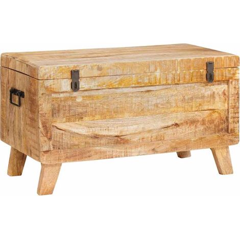Aufbewahrungsbox mit Speicher 70 x 35 x 40 cm Massivholz Mango
